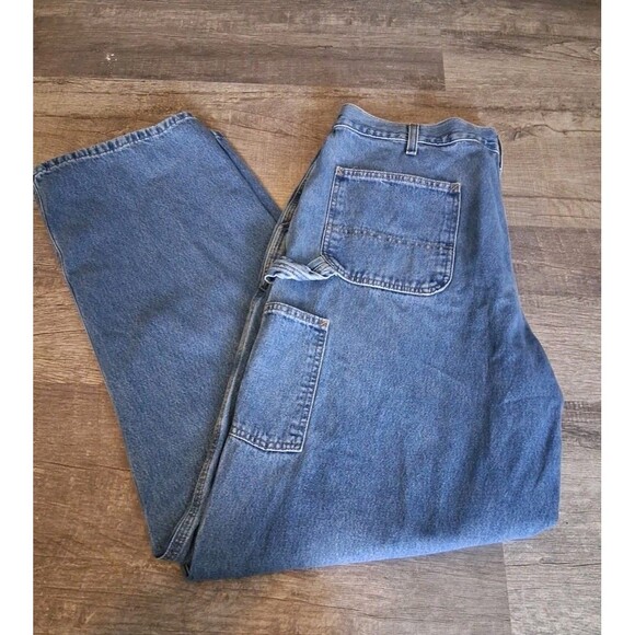 Carhartt Mens Carpenter Jeans 40 x 34 Dungaree Workwear Blue Denim Pants - Picture 3 of 7